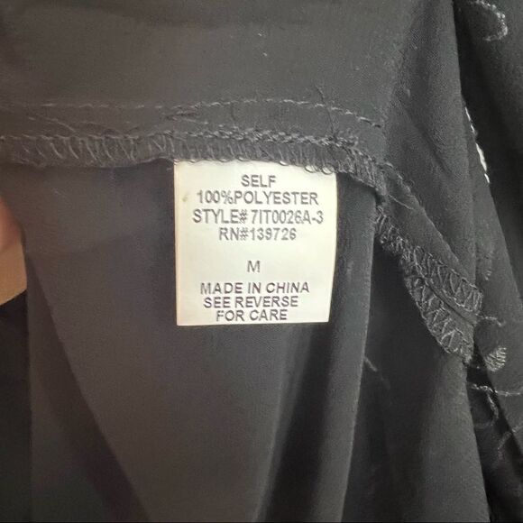 Honey Punch Sheer Embroidered Kimono Womens Medium Black Boho Festival Artsy - Picture 5 of 5